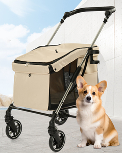 Poussette de luxe en aluminium <span class=keywords><strong>pour</strong></span> animaux de compagnie, pliable, <span class=keywords><strong>pour</strong></span> sorties de chats et chiens de taille moyenne à grande, aide à la mobilité <span class=keywords><strong>pour</strong></span> personnes âgées ou handicapées, transport en <span class=keywords><strong>voiture</strong></span> - Product Image 1