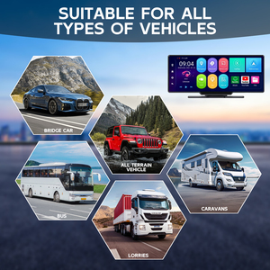 Taşınabilir araba Stereo 10.26 kablosuz 1080P Carplay GPS navigasyon monitör ekran 2 kanal çizgi kam araba dvr'ı - Product Image 3