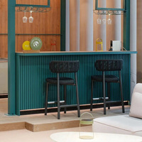 Ensemble table et chaises de jardin en corde PE style nordique, structure en aluminium/teck massif, plateau en pierre, mobilier de bistrot pour terrasse, balcon
