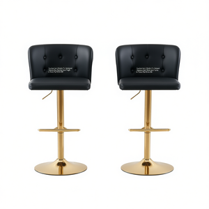 Modern PU Upholstered <b>Swivel</b> <b>Barstools</b> Adjustable Height Metal Base for Home Pub Kitchen Bar - Product Image 1