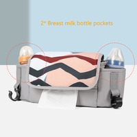 Sac de rangement pour maman de grande capacité personnalisé, sac de rangement pour poussette en tissu polyester, sac à couches isotherme avec motif maman