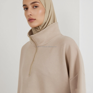 OEM modesto Set 2 pezzi per donna felpa oversize e pantaloni larghi tutto il giorno per adulti Design pulito per la stagione autunnale - Product Image 3