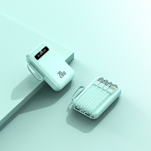 <span class=keywords><strong>Cargador</strong></span> portátil Nuevo 20000mAh 20W Carga rápida Mini banco de energía Pantalla LED 4 Cables integrados Logotipo OEM Alta capacidad 20000mAh - Product Image 4