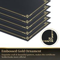 Couverture de diplôme en carton personnalisée avec logo OEM, porte-certificats d'honneur de graduation durable avec ornement en relief doré