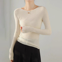 Pull en laine à col rond et motif chevrons pour femme, coupe ajustée, personnalisable, vente en gros Jancoco