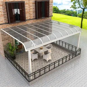 Rust-proof Aluminum Alloy Awning PC Sheet Canopy Patio Roof Awning Canopy
