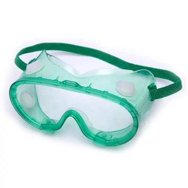 Custom logo green PC lens PVC frame eye protection industrial working eyewear spectacles safety goggle