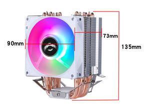 QiuzAim 6 Heat Pipe <span class=keywords><strong>CPU</strong></span> <span class=keywords><strong>Cooler</strong></span> Cobre 90mm Silencioso LED Ventilador de refrigeración de aire PC de escritorio Compatible 1150 1155 Placa base I5 1200 RGB - Product Image 6