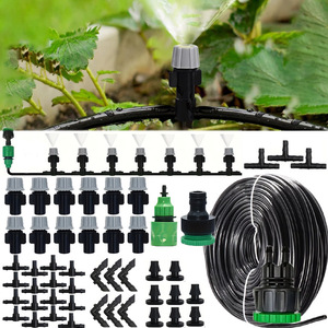 Kit d'atomisation gris, système de refroidissement par pulvérisation automatique, système d'irrigation goutte à goutte, équipement d'arrosage de jardin extérieur - Product Image 1