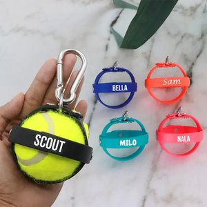 Özel Logo interaktif Pet tenis oyuncaklar tenis topları ile PVC tutucu klip basit stil kauçuk atma Pet çiğnemek oyuncaklar köpekler için - Product Image 2