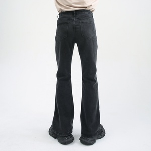 <span class=keywords><strong>Pantalones</strong></span> Vaqueros Azules Deslavados de Diseñador Personalizados para <span class=keywords><strong>Hombre</strong></span>, Estilo Urbano, Corte Holgado, Desgastados, Vintage, Acampanados - Product Image 5