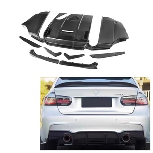 Diffusore Posteriore in Vera Fibra di Carbonio Stile <span class=keywords><strong>G</strong></span> 9 Pezzi per <span class=keywords><strong>BMW</strong></span> Serie 3 F30 F35 2012-2018 Kit Carrozzeria Diffusore Posteriore L <span class=keywords><strong>R</strong></span> Uscita Singola - Product Image 1