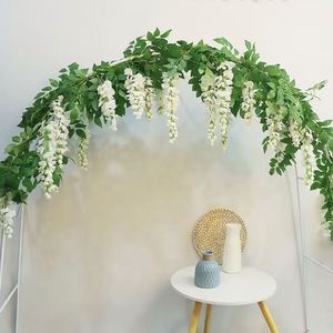 Venta al por mayor de flores colgantes de glicinia blanca de seda guirnalda de vid Flor de glicinia para decoración de pared de árbol de boda - Product Image 3