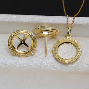 WENCHI S925 Argent Ensemble de supports de boucles d'oreilles à pendentif rond, avec sertissage vide de 11,5 mm pour perle, coquille de cheval et composants de bijoux à fond plat - Product Image 5