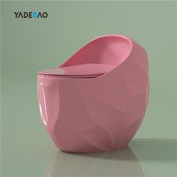 Salle de bains d'hôtel Inodoro articles sanitaires Wc rond en forme d'œuf cuvette de toilette confortable une pièce en céramique couleur rose toilette