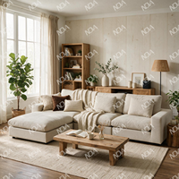 Canapé modulaire moderne imperméable en forme de nuage avec du duvet, canapé sectionnel en forme de L pour salon
