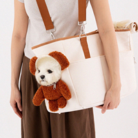 Sac de transport personnalisé pour animaux de compagnie, mignon, respirant, en polyester doux, pour petits chiens et chats, avec fermeture éclair, sac à bandoulière de voyage avec poches