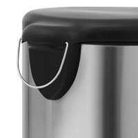 Poubelle ronde en acier inoxydable, corbeille avec pédale intérieure en plastique, de 30l, pour hôtel