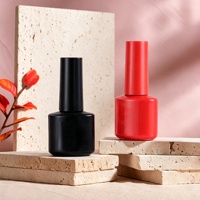 Flacon de 5ml 6ml pour dissolvant de vernis à ongles rouge et noir avec logo OEM, contenant de gel UV et impression sérigraphiée, doté d'un capuchon brosse pratique