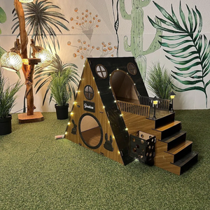 Moderno Bungalow Dúplex de Dos Pisos de Lujo para Interiores, Diseño de Casa de Conejos de Madera, Decoración para el Hogar, Muebles de Castillo para Conejos - Product Image 1