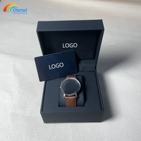 Boîte à montre en cuir personnalisée en gros pour hommes et femmes, boîte cadeau pour montre de mode avec logo, boîte en cuir et plastique personnalisée