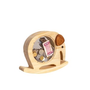 Hucha de madera con forma de elefante, 25x20x5 cm, diseño moderno y sencillo para niños, caja de ahorro de 5 a 7 años - Product Image 4