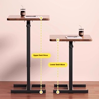 Bureau d'ordinateur portable réglable en hauteur pour télétravail, chariot mobile pliable pour PC, table d'appoint pour lit et canapé