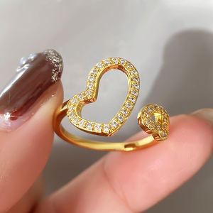 Anello a Cuore in Argento Sterling S925 con Diamante, Taglio Brillante CZ, Elegante Anello di Promessa, Ordine all'Ingrosso - Product Image 3