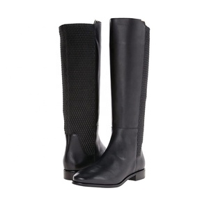 <span class=keywords><strong>Botas</strong></span> de Invierno para Mujer, Altas hasta la Rodilla, Cómodas, Transpirables, Antideslizantes, con Cierre de Cremallera Lateral, Tacón de <span class=keywords><strong>Cuña</strong></span>, Cuero Vacuno Negro - Product Image 1