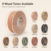 Filament PLA rempli de bois en gros, 1,75 mm, 9 couleurs, bobine de 1 kg, scellé sous vide, pour imprimantes 3D FDM/FFF, approvisionnement en vrac pour revendeurs, 10