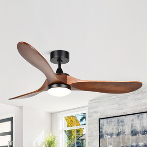 Ventilateur de plafond 52 pouces à 3 pales en <span class=keywords><strong>bois</strong></span> marron avec lumière, élégant et moderne, télécommande intelligente, idéal pour les chambres à coucher - Product Image 6