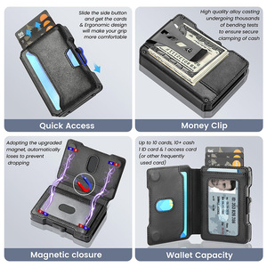Custom Men <b>RFID</b> <b>Wallet</b> Magnetic <b>Wallet</b> Carbon Fiber Ultra-thin Pop-up <b>Wallet</b> Credit Card Holder - Product Image 4