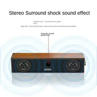Altavoz Bluetooth Retro Portátil de Madera con Cable para TV y Computadora, Sonido Estéreo 360 HIFI, Altavoz Doble con Bajos Potentes, Altavoz de Pared/Escritorio