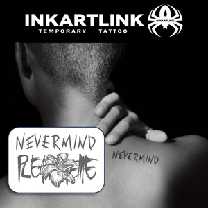 Autocollant de tatouage personnalisé NEVERMIND, motif fleur de lys, style rock, à base de plantes, semi-permanent 15 jours, pour le corps, les mains et les doigts, vente en gros - Product Image 1