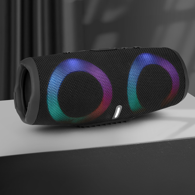 RGB BT Music FM Radio Waterproof TF Card Mini Portable Cloth Outdoor Bass Stereo Blue Tooth Led Light Charge 5 Wireless Speaker