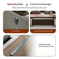 Ensemble de bureau de direction moderne, bureau en L pour PDG, mobilier commercial haut de gamme, montage facile, écologique, luxueux