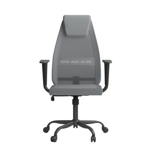 <b>Grey</b> Mesh <b>Office</b> <b>Chair</b> With Adjustable Armrest And Built In Headrest Swivel Design Contemporary Style Metal Base - Product Image 1