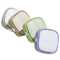 Boîte à médicaments moderne minimaliste rotative Jamie avec compartiments couverts, design color block, portable, grande boîte de rangement à emporter