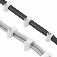 Clips de câble à ongles en plastique blanc fixe en cercle rond, organisateur de câble plat, cordon de fil, porte-cravate, Clips de câble en cercle