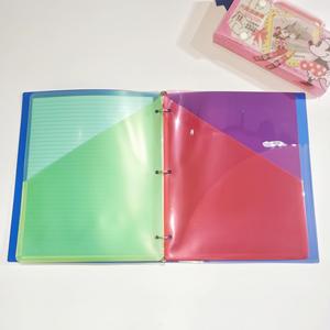 Tùy chỉnh nhiều màu 3 lỗ chèn PP thư mục tập tin 3 vòng chất kết dính với hai túi bền nộp hồ sơ sản phẩm - Product Image 5