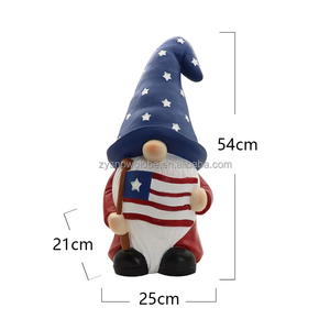 Statuette gnomo giardino gnomo americano | Scultura decorativa dipinta a mano | Ornamento di natale e regalo da <span class=keywords><strong>favola</strong></span> da collezione - Product Image 2