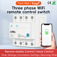 Disjoncteur intelligent WiFi Tuya 63A 3P+N avec télécommande, minuterie, compte à rebours, cycle de temporisation, 3 relais de coupure, L AC 3x110V/3x230V