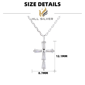 925 Sterling Silber Vergoldete Kubische Zirkonia Zierliche Kreuz-Anhänger Halskette Trendige Elegante Glänzende Unisex Drittanbieter-Zertifizierte Schmuckstücke - Product Image 6