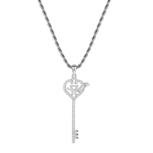 Ayumi Hamasaki Inspired AYU Logo Key Necklace Full Diamond Design Unisex Hip Hop Style Trendy Jewelry - Product Image 2