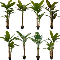 Real Touch Musa bananier artificiel avec de grandes feuilles intérieur extérieur bonsaï décoratif verdure ornementale
