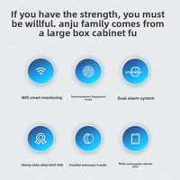 Caja de Seguridad para el Hogar, Mini, 45 cm de Alto, con Contraseña, Huella Dactilar, Wi-Fi, Antirrobo, para Oficina
