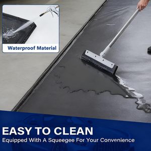 Tapis <span class=keywords><strong>de</strong></span> sol <span class=keywords><strong>de</strong></span> garage 2,4 m x 4,9 m en PVC, tapis <span class=keywords><strong>de</strong></span> protection pour sous la voiture avec rebord surélevé, tapis <span class=keywords><strong>de</strong></span> stationnement <span class=keywords><strong>de</strong></span> garage robuste avec raclette - Product Image 3