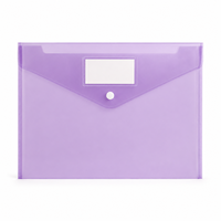 Porte-documents A4 personnalisé en PP translucide violet avec bouton-pression, étui imperméable pour documents, fabricant OEM ODM pour écoles et bureaux