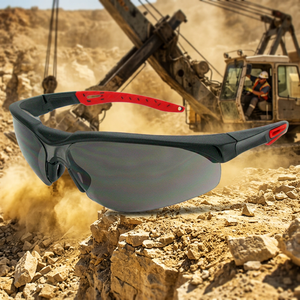 Lunettes de protection légères CE EN166, monture en nylon, branches en TPR double injection, sangle compatible, lunettes de travail - Product Image 1