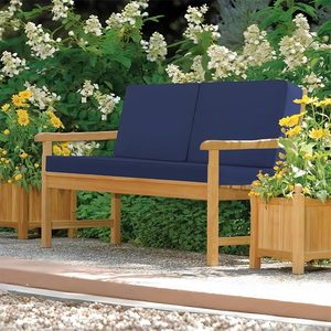 Patio Furniture Cushions Blue Sofa <strong>Bench</strong> Couch <strong>Pads</strong> 46 X 26 Inch Waterproof Outdoor Loveseat Cushion Set - Product Image 5